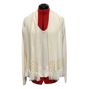 Carolyn Taylor Cream Sweater Scarf Size XL.